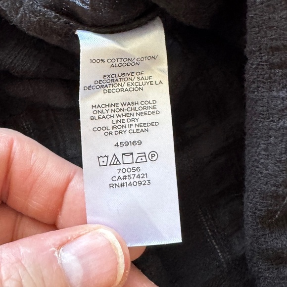 LOFT Women's Small Sheer Blouse Long Sleeve Tie V-Neck Boho Whimsigoth‎ Black - Picture 9 of 14